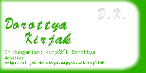 dorottya kirjak business card